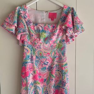 Lilly Pulitzer short dress with flared sleeves size 00